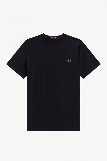 Navy Fred Perry Graphic Print Men's T Shirts | PH 1687LISH